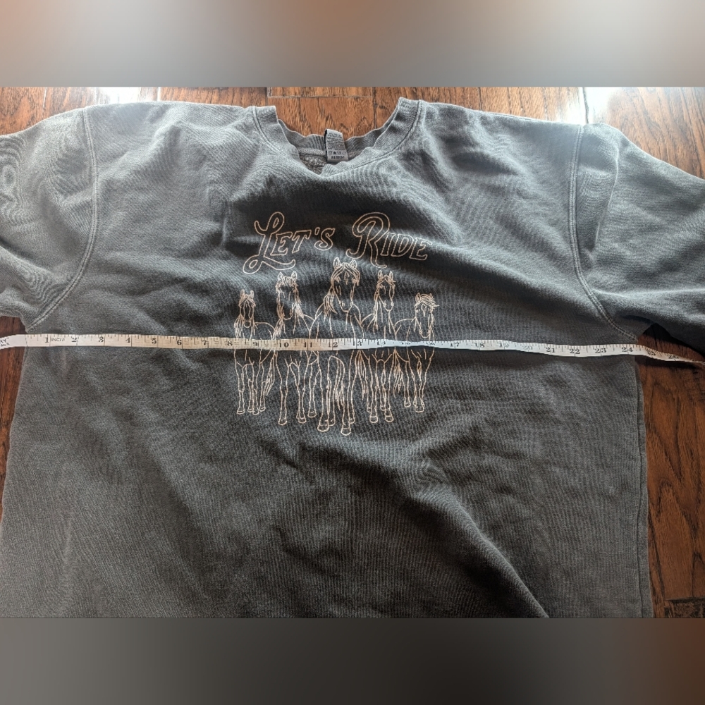 Let's Ride Grey Oversized Sweatshirt - Picture 4 of 4